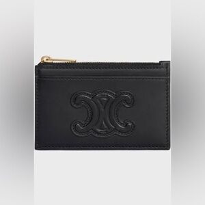 ZIPPED CARD HOLDER CUIR TRIOMPHE IN SHINY CALFSKIN